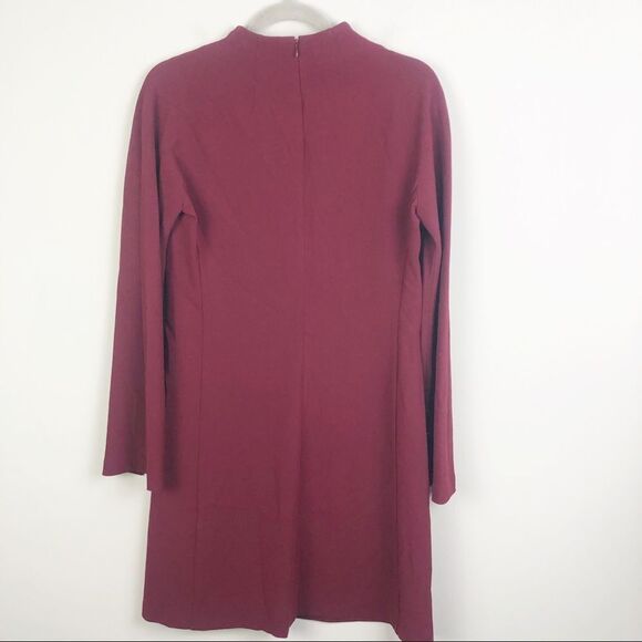 THEORY | Admiral Dolman Long Sleeve Shift Dress Deep Mulberry Size 6 - Picture 13 of 13